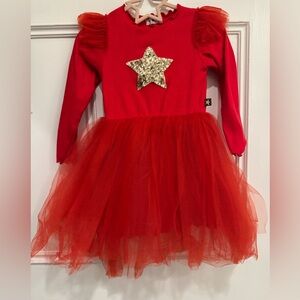 Petite Hailey Frill Tutu Dress in Red Size 4T